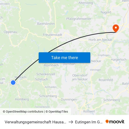 Verwaltungsgemeinschaft Hausach to Eutingen Im Gäu map
