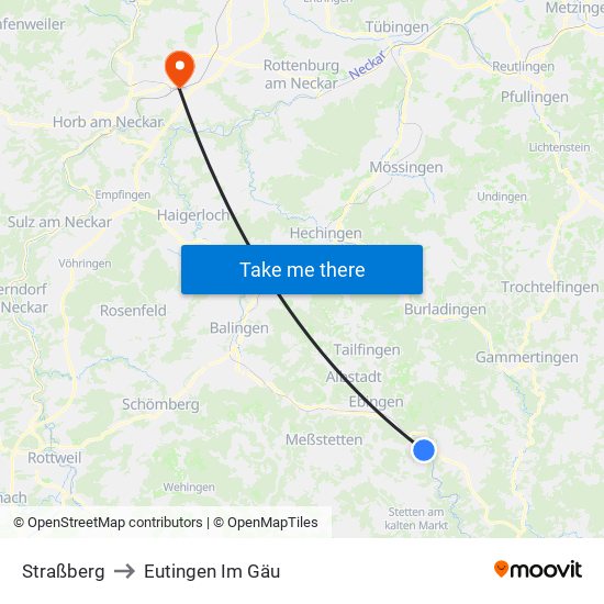 Straßberg to Eutingen Im Gäu map