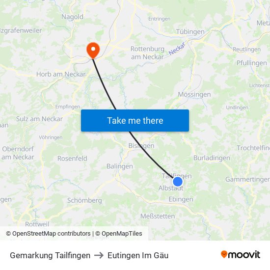 Gemarkung Tailfingen to Eutingen Im Gäu map