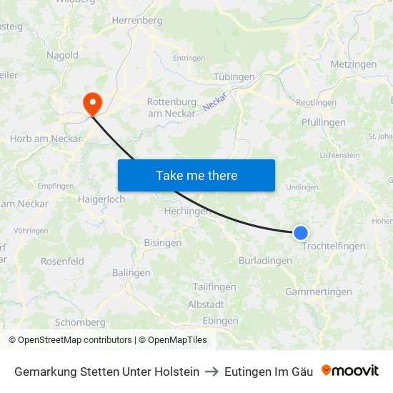 Gemarkung Stetten Unter Holstein to Eutingen Im Gäu map