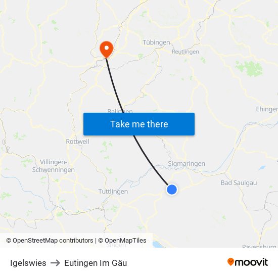 Igelswies to Eutingen Im Gäu map