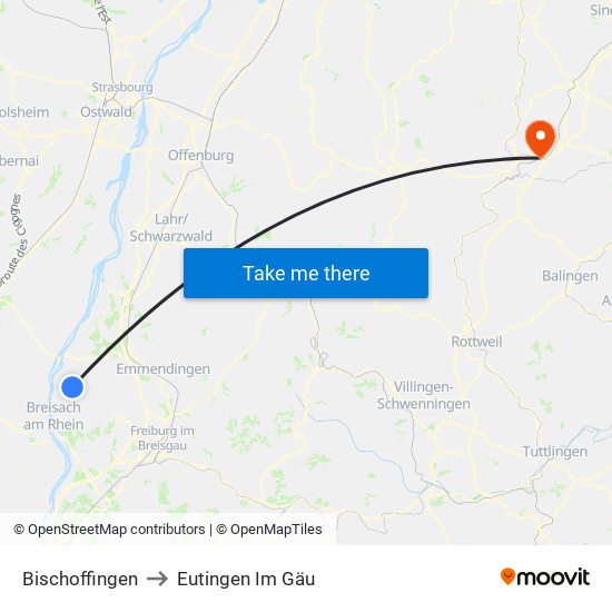 Bischoffingen to Eutingen Im Gäu map