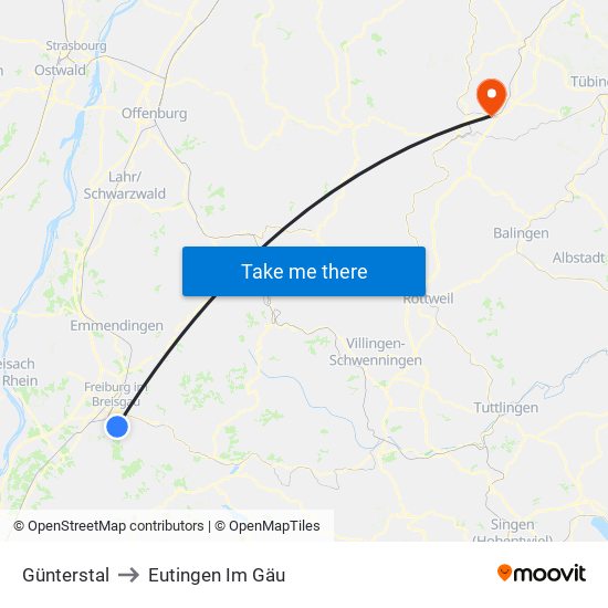 Günterstal to Eutingen Im Gäu map