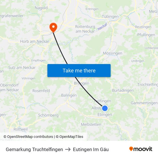 Gemarkung Truchtelfingen to Eutingen Im Gäu map