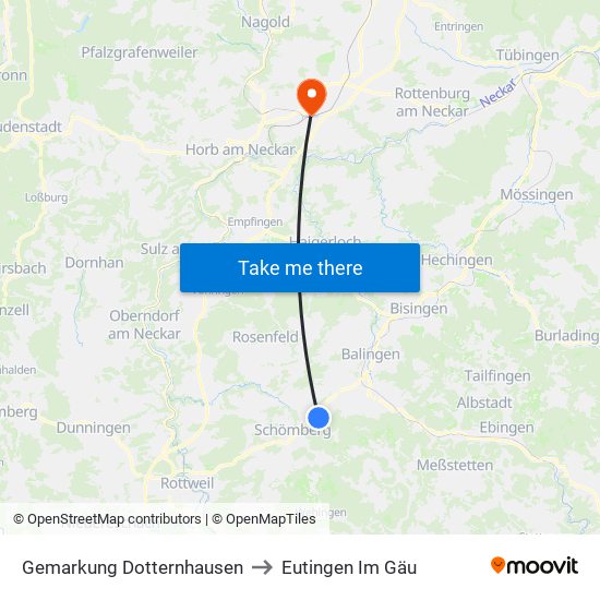 Gemarkung Dotternhausen to Eutingen Im Gäu map