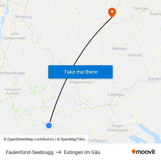 Faulenfürst-Seebrugg to Eutingen Im Gäu map