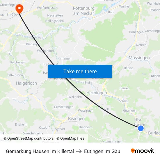 Gemarkung Hausen Im Killertal to Eutingen Im Gäu map