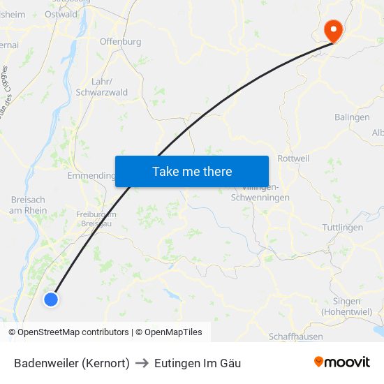 Badenweiler (Kernort) to Eutingen Im Gäu map