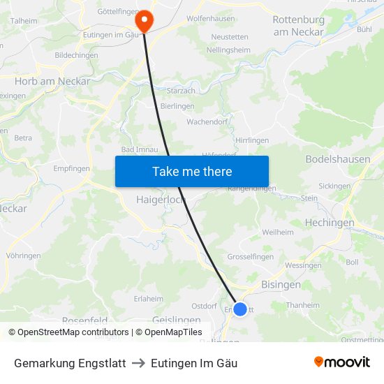 Gemarkung Engstlatt to Eutingen Im Gäu map