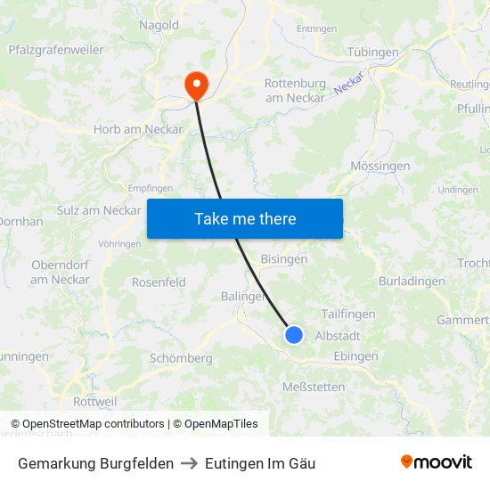 Gemarkung Burgfelden to Eutingen Im Gäu map