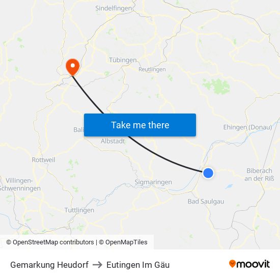 Gemarkung Heudorf to Eutingen Im Gäu map