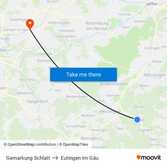 Gemarkung Schlatt to Eutingen Im Gäu map