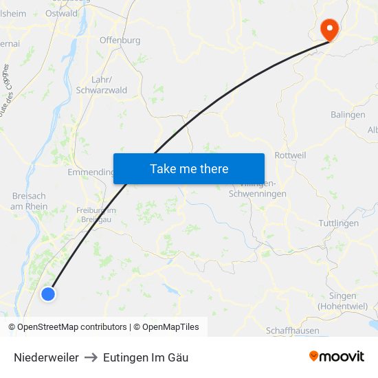 Niederweiler to Eutingen Im Gäu map