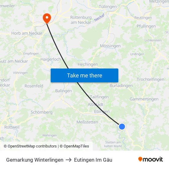 Gemarkung Winterlingen to Eutingen Im Gäu map