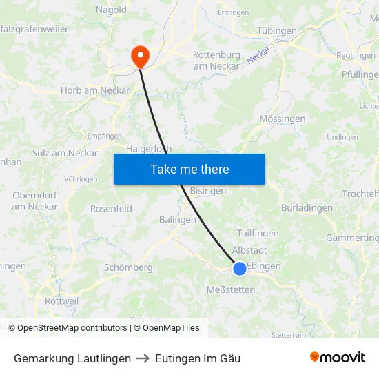 Gemarkung Lautlingen to Eutingen Im Gäu map