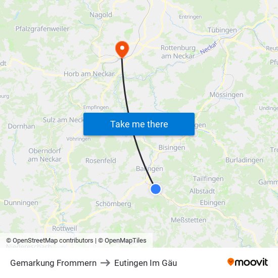 Gemarkung Frommern to Eutingen Im Gäu map