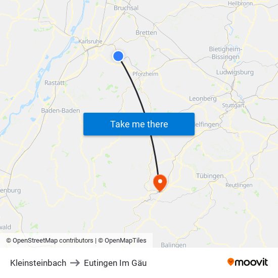 Kleinsteinbach to Eutingen Im Gäu map