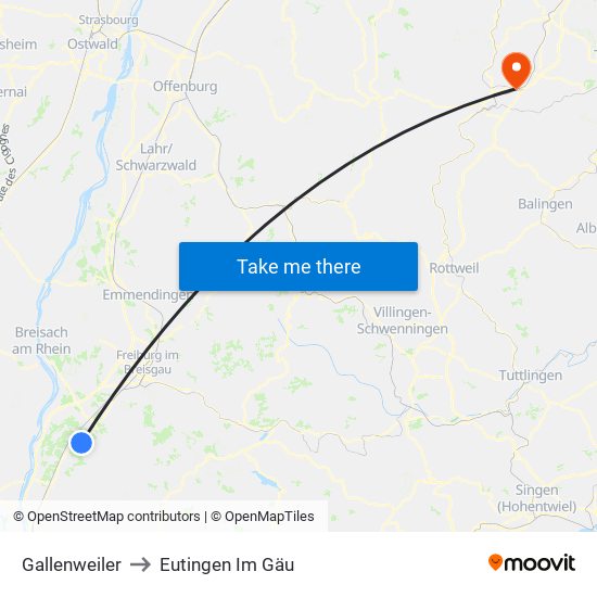 Gallenweiler to Eutingen Im Gäu map