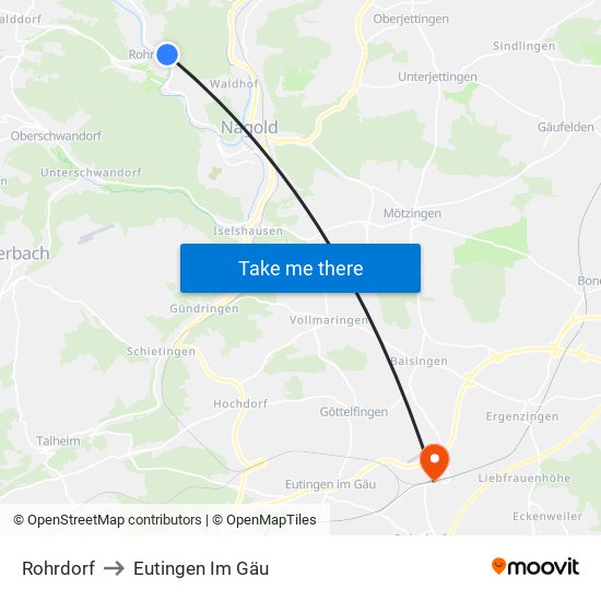 Rohrdorf to Eutingen Im Gäu map