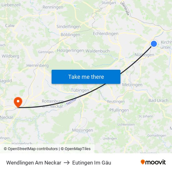 Wendlingen Am Neckar to Eutingen Im Gäu map