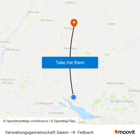 Verwaltungsgemeinschaft Salem to Fellbach map