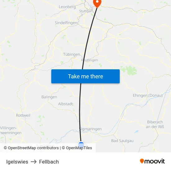 Igelswies to Fellbach map