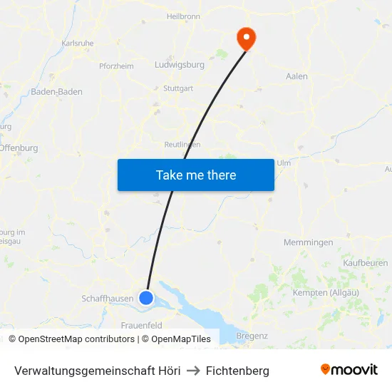 Verwaltungsgemeinschaft Höri to Fichtenberg map