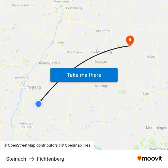 Steinach to Fichtenberg map