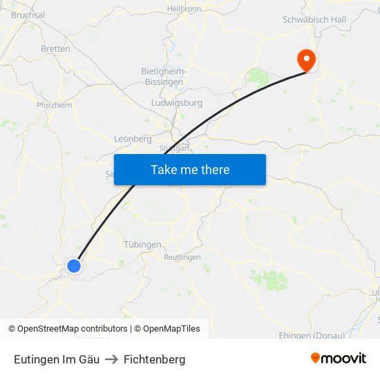Eutingen Im Gäu to Fichtenberg map