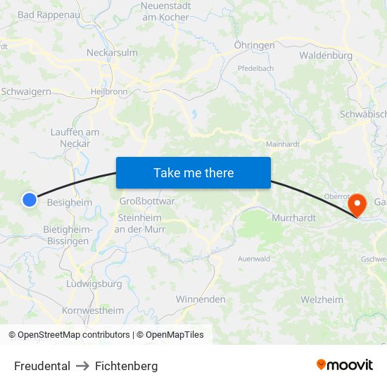 Freudental to Fichtenberg map