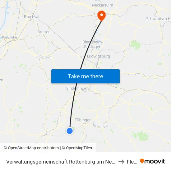 Verwaltungsgemeinschaft Rottenburg am Neckar to Flein map