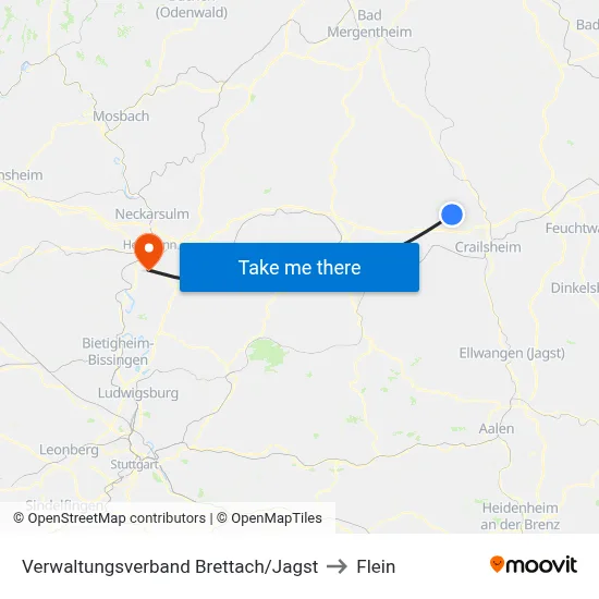 Verwaltungsverband Brettach/Jagst to Flein map