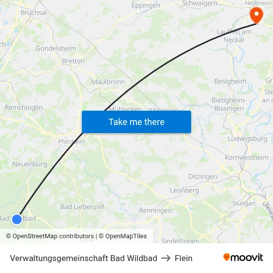 Verwaltungsgemeinschaft Bad Wildbad to Flein map