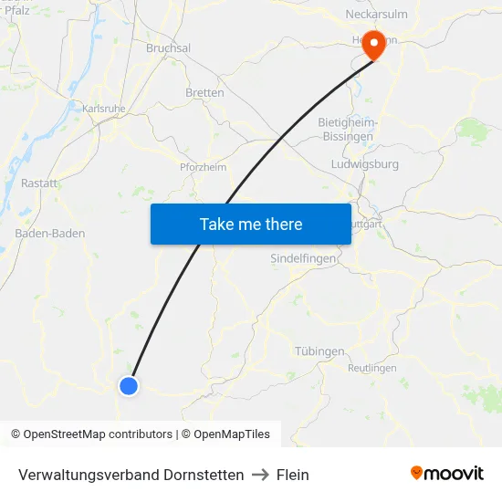 Verwaltungsverband Dornstetten to Flein map