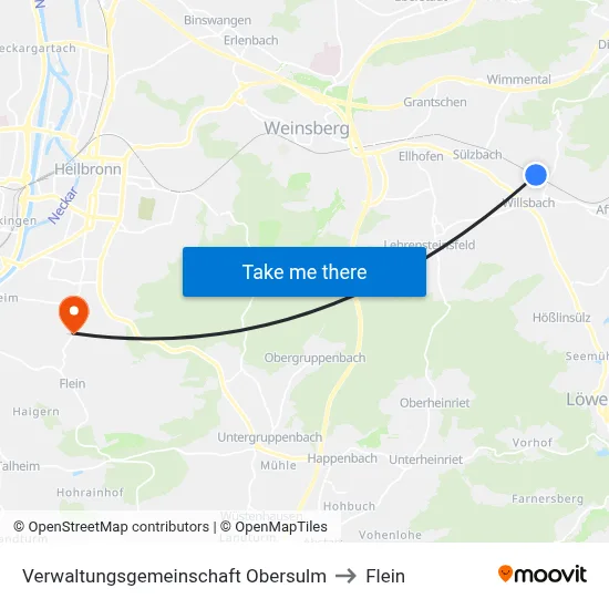 Verwaltungsgemeinschaft Obersulm to Flein map