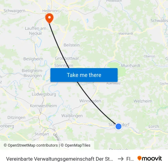 Vereinbarte Verwaltungsgemeinschaft Der Stadt Schorndorf to Flein map