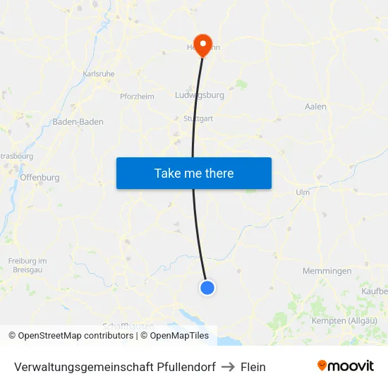 Verwaltungsgemeinschaft Pfullendorf to Flein map