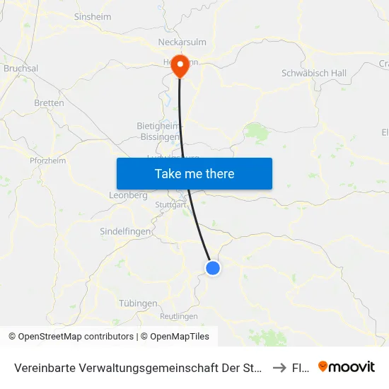 Vereinbarte Verwaltungsgemeinschaft Der Stadt Nürtingen to Flein map