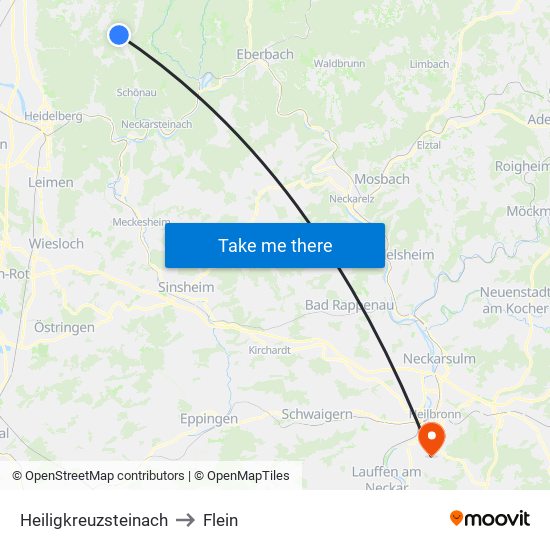 Heiligkreuzsteinach to Flein map