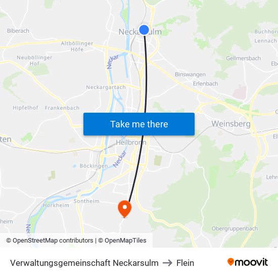 Verwaltungsgemeinschaft Neckarsulm to Flein map