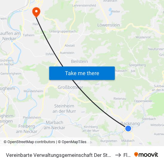 Vereinbarte Verwaltungsgemeinschaft Der Stadt Backnang to Flein map
