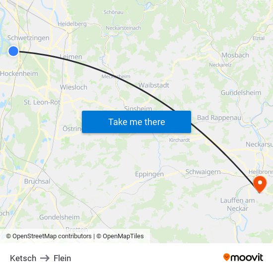 Ketsch to Flein map