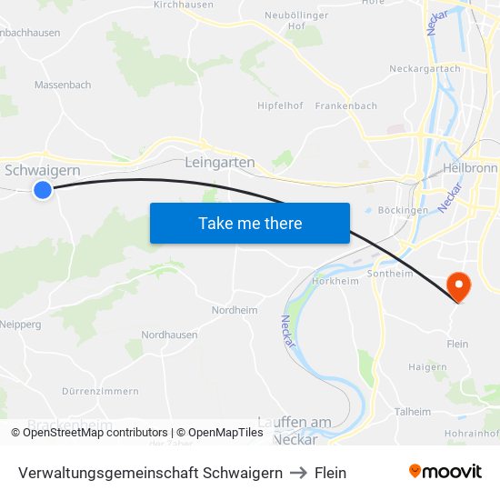 Verwaltungsgemeinschaft Schwaigern to Flein map