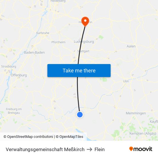 Verwaltungsgemeinschaft Meßkirch to Flein map