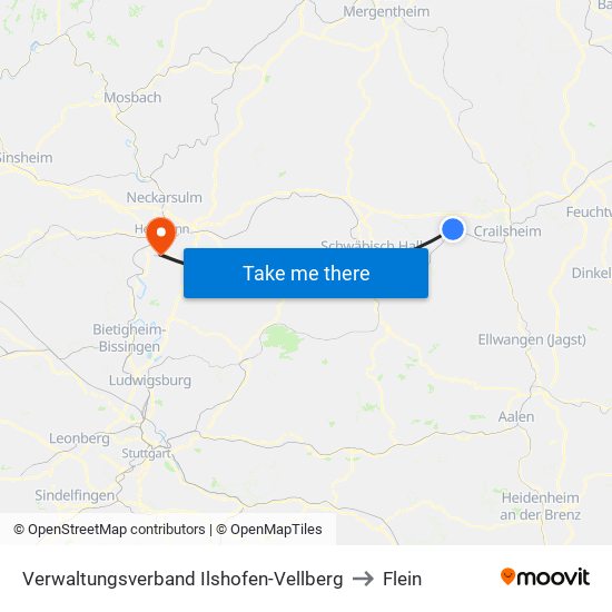 Verwaltungsverband Ilshofen-Vellberg to Flein map