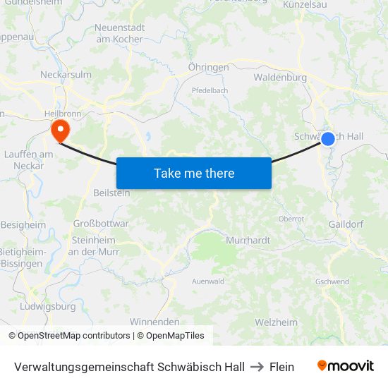 Verwaltungsgemeinschaft Schwäbisch Hall to Flein map