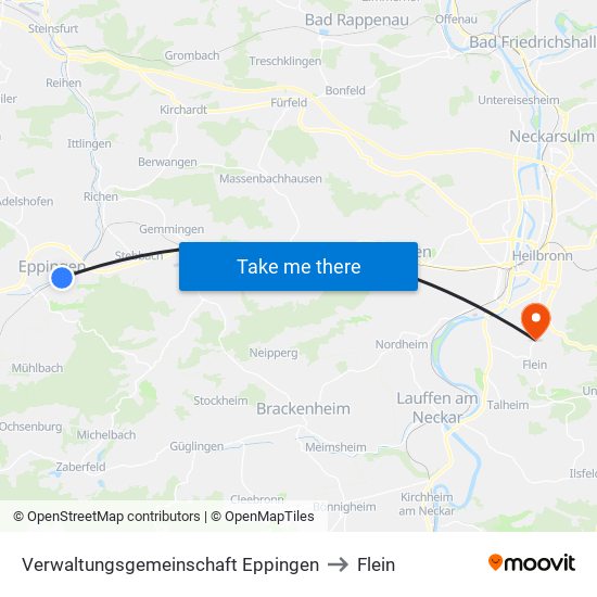 Verwaltungsgemeinschaft Eppingen to Flein map