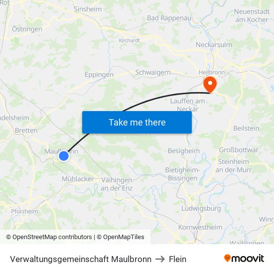 Verwaltungsgemeinschaft Maulbronn to Flein map