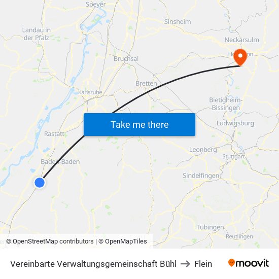 Vereinbarte Verwaltungsgemeinschaft Bühl to Flein map