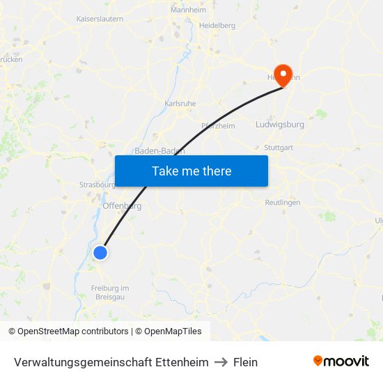 Verwaltungsgemeinschaft Ettenheim to Flein map